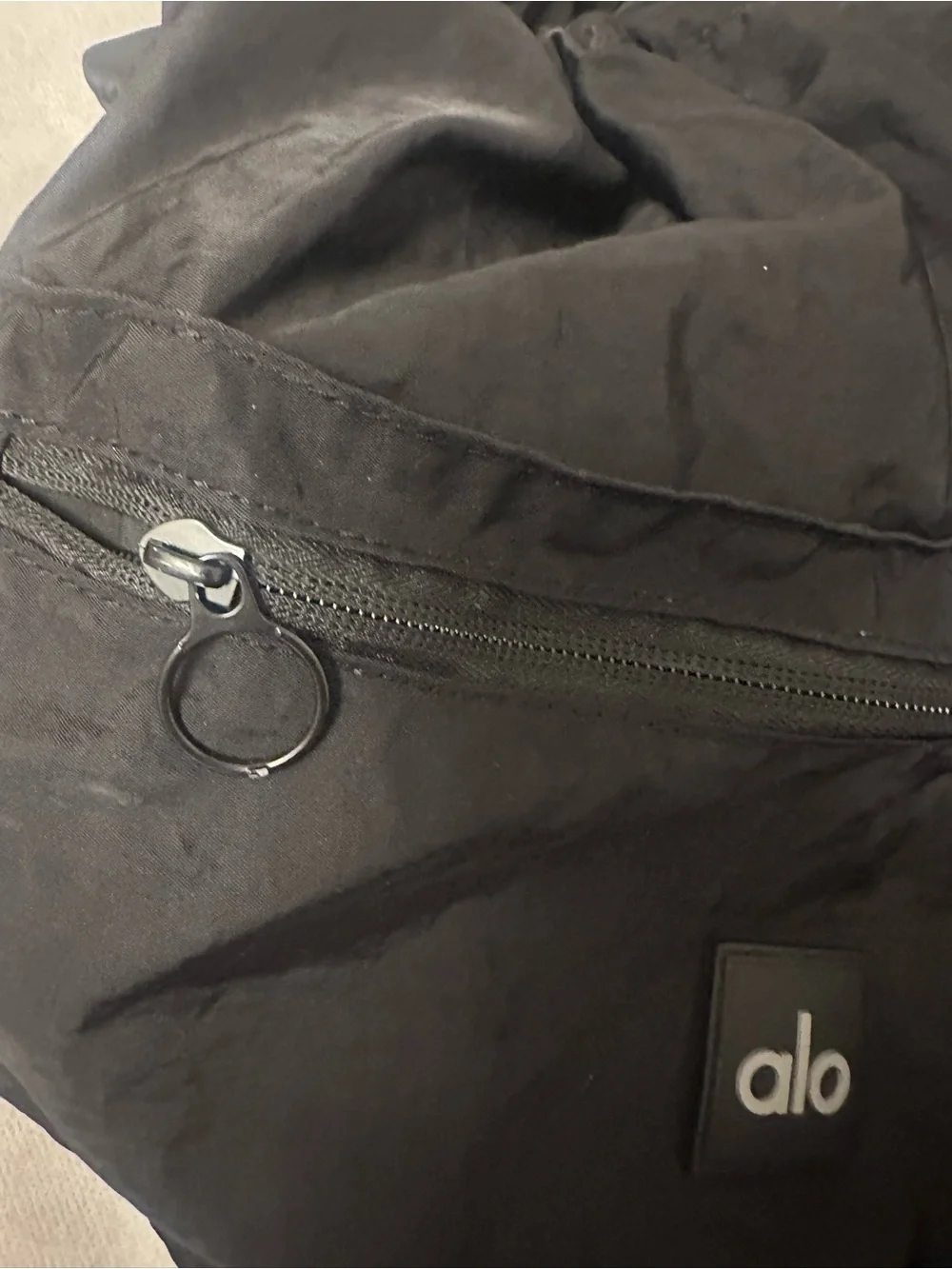 ALO Yoga Black Drawstring Backpack with Front Zip